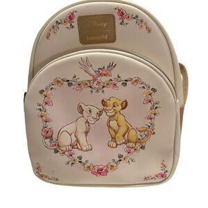 Loungefly Disney The Lion King Young Simba & Nala Heart Mini Backpack